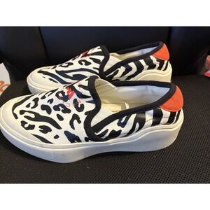 Adidas by Stella McCartney Black and White Animal Print Sneakers